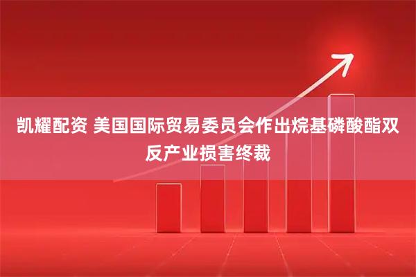 凯耀配资 美国国际贸易委员会作出烷基磷酸酯双反产业损害终裁